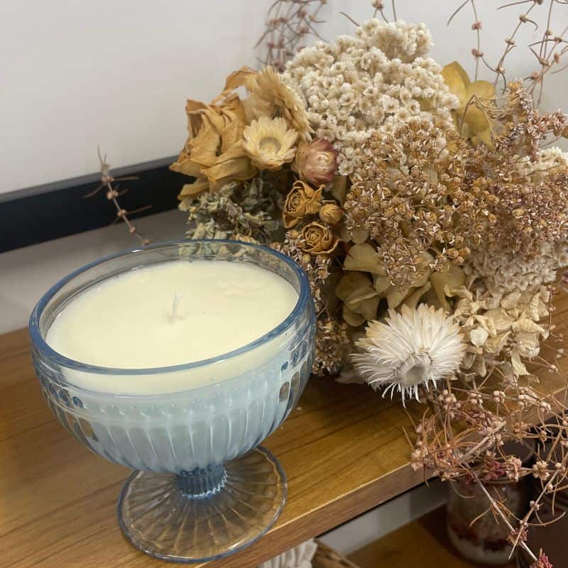 Coconut Wax Candle - 300ml Blue Glass