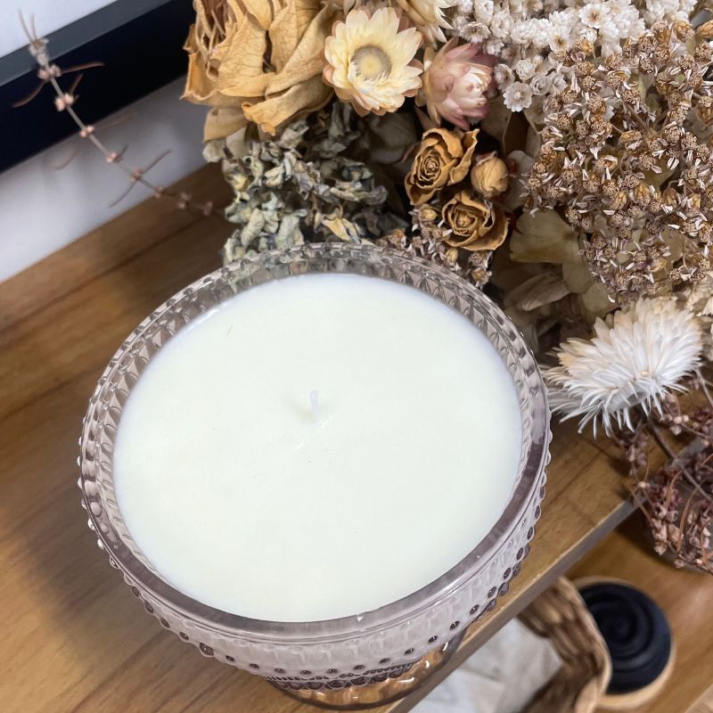 Coconut Wax Candle - 300ml Pink Glass
