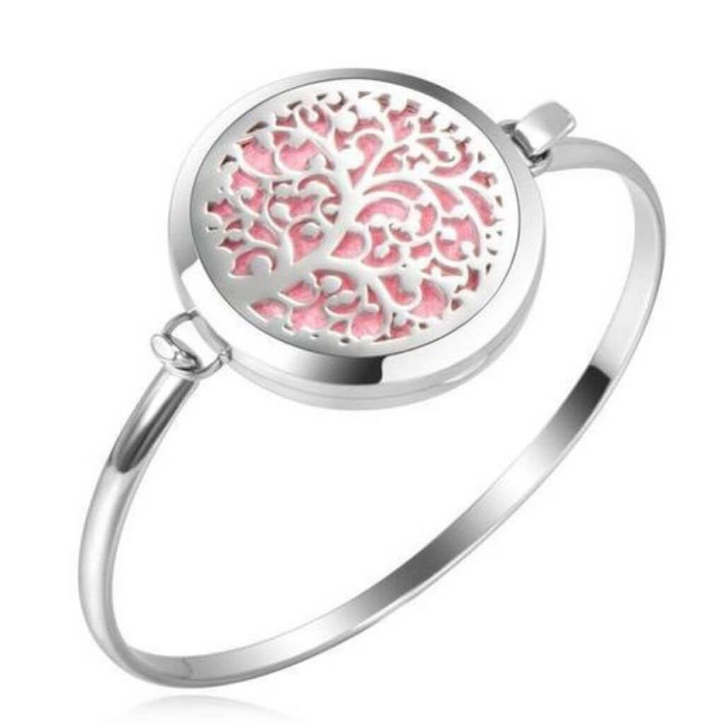 Silver Tree of Life Essential Oil Bracelet