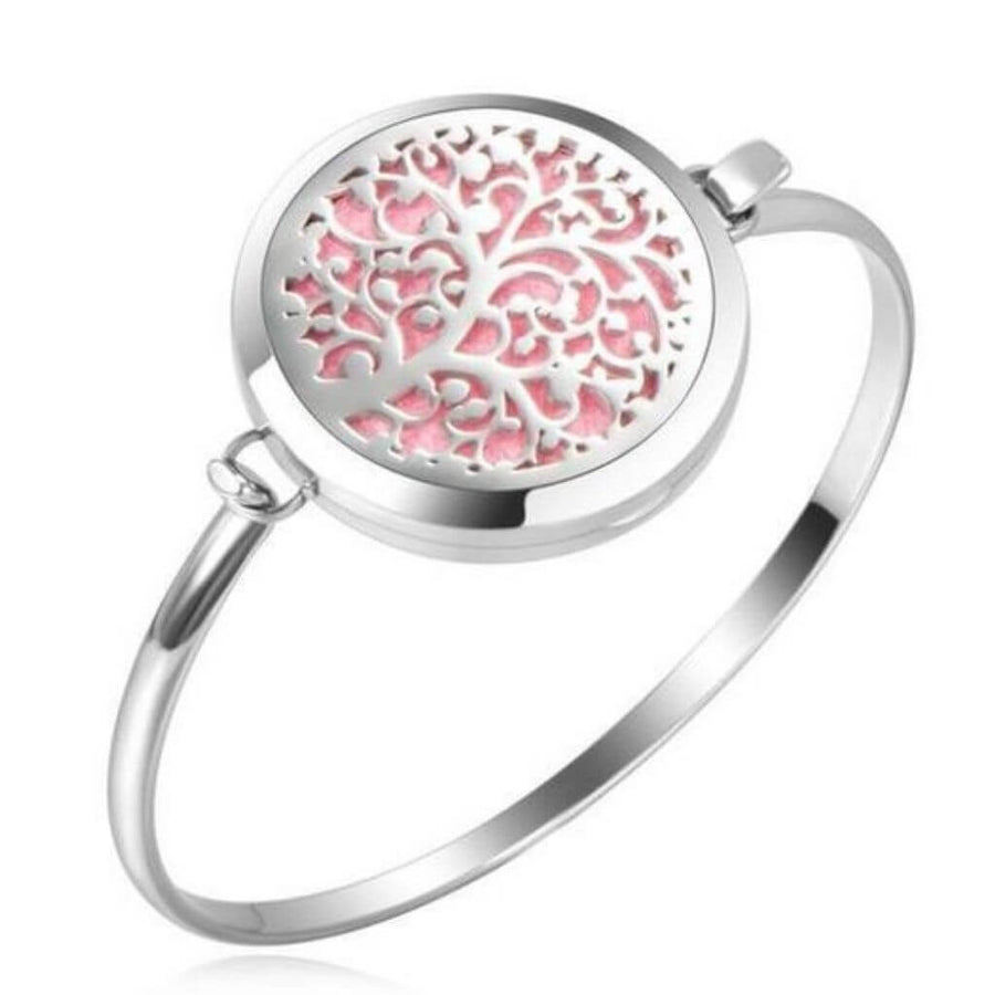 Silver Tree of Life Essential Oil Bracelet