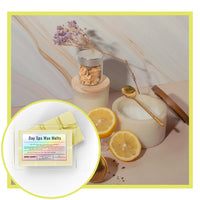 Thumbnail for Day Spa Wax Melts packaging with lemon slices and a candle on a decorative surface.