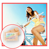 Thumbnail for Woman on a bicycle with a close-up of energise wax melts packaging.