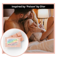 Thumbnail for Two people embracing with a close-up of Intoxicating Wax Melts packaging labeled 'Inspired by Poison by Dior'.