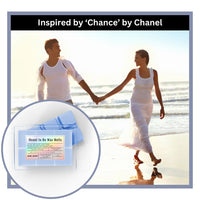 Thumbnail for Couple holding hands on a beach with a product inset labeled 'Meant to be Wax Melts' inspired by Chance by Chanel