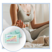 Thumbnail for Person meditating with a close-up of meditation wax melts packaging.