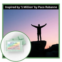 Thumbnail for Silhouette of a person on a cliff with '1 Million' by Paco Rabanne text and wax melts packaging.