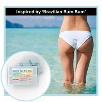 Thumbnail for Person in white bikini standing in water with 'Summer Daze Wax Melts' packaging inset.