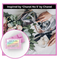 Thumbnail for Product inspired by Chanel No 5 with timeless wax melts and a perfume bottle on a floral background.