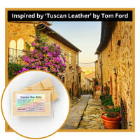 Thumbnail for Tuscan street scene with stone buildings and flowers, featuring Tuscan Wax Melts inspired by 'Tuscan Leather' by Tom Ford.