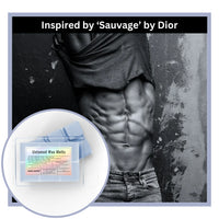 Thumbnail for Man with a toned stomach wearing a gray shirt and jeans, with 'Untamed Wax Melts' packaging in the corner.