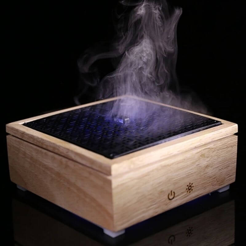 120ml wooden square essential oil diffuser with mist