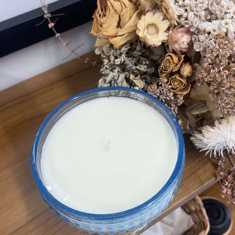 Coconut Wax Candle - 300ml Blue Glass