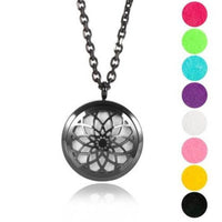 Thumbnail for Aromatherapy Necklace - Black Essential Oil Flower Pendant