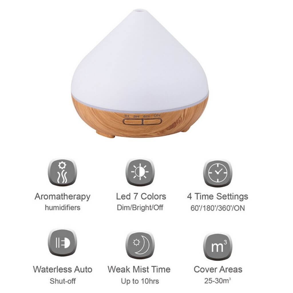 Celia 500ml Aroma Essential Oil Diffuser with Remote Specifications