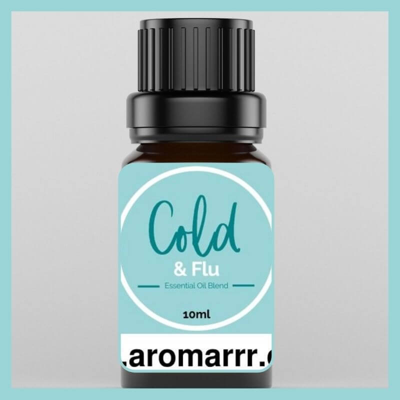 10ml bottle of cold and flu essential oil blend